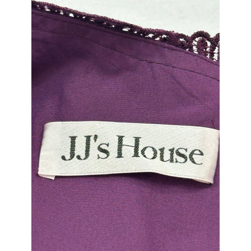 JJ’s House Purple Lace Chiffon Formal Gown Size 10 V-Neck Floor Length Dress - Picture 8 of 13